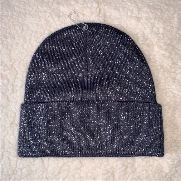 🔥VS PINK Sparkle Shimmer Beanie Hat Blue Jay - Picture 4 of 7